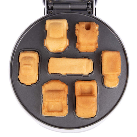 Waffle Wow! race car waffle speeds to the table for a fun breakfast.