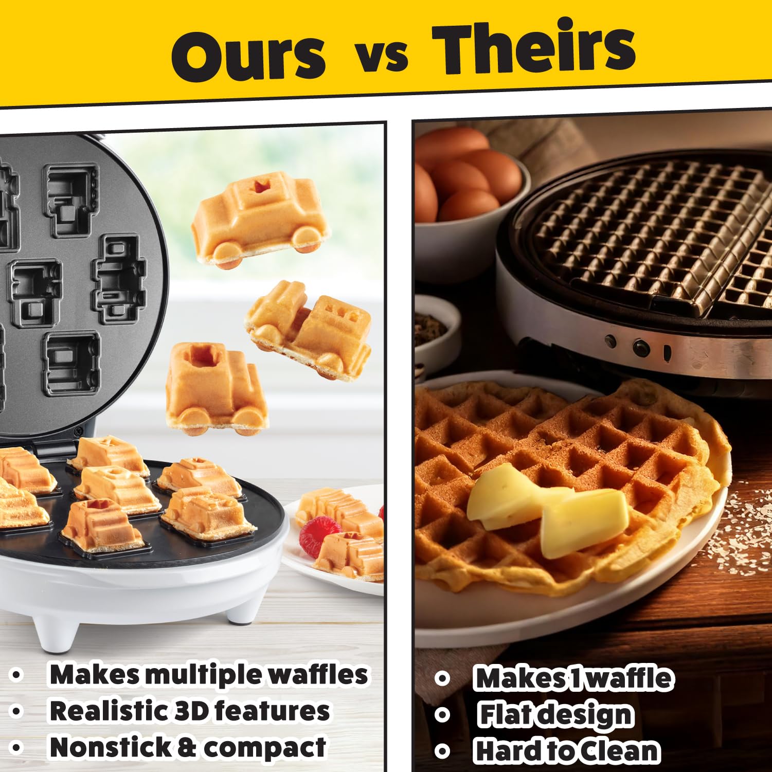 Waffle Wow construction truck waffle shape brightens mornings with play