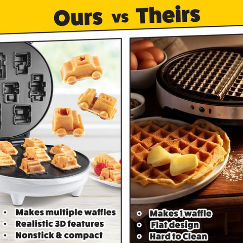 Waffle Wow construction truck waffle shape brightens mornings with play