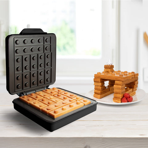 Waffle Wow dishwasher-safe plates simplify cleanup after building sessions.