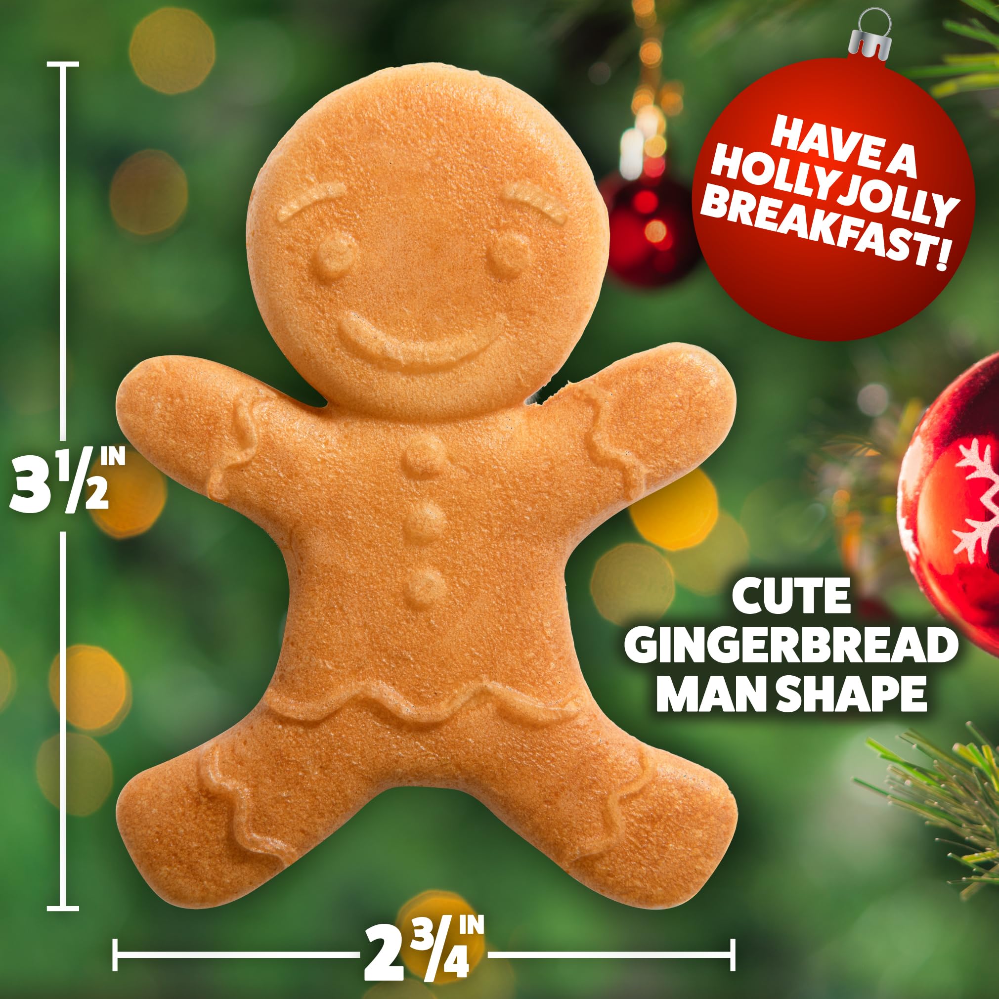 Waffle Wow gingerbread-man mini waffle maker plates release waffles easily.