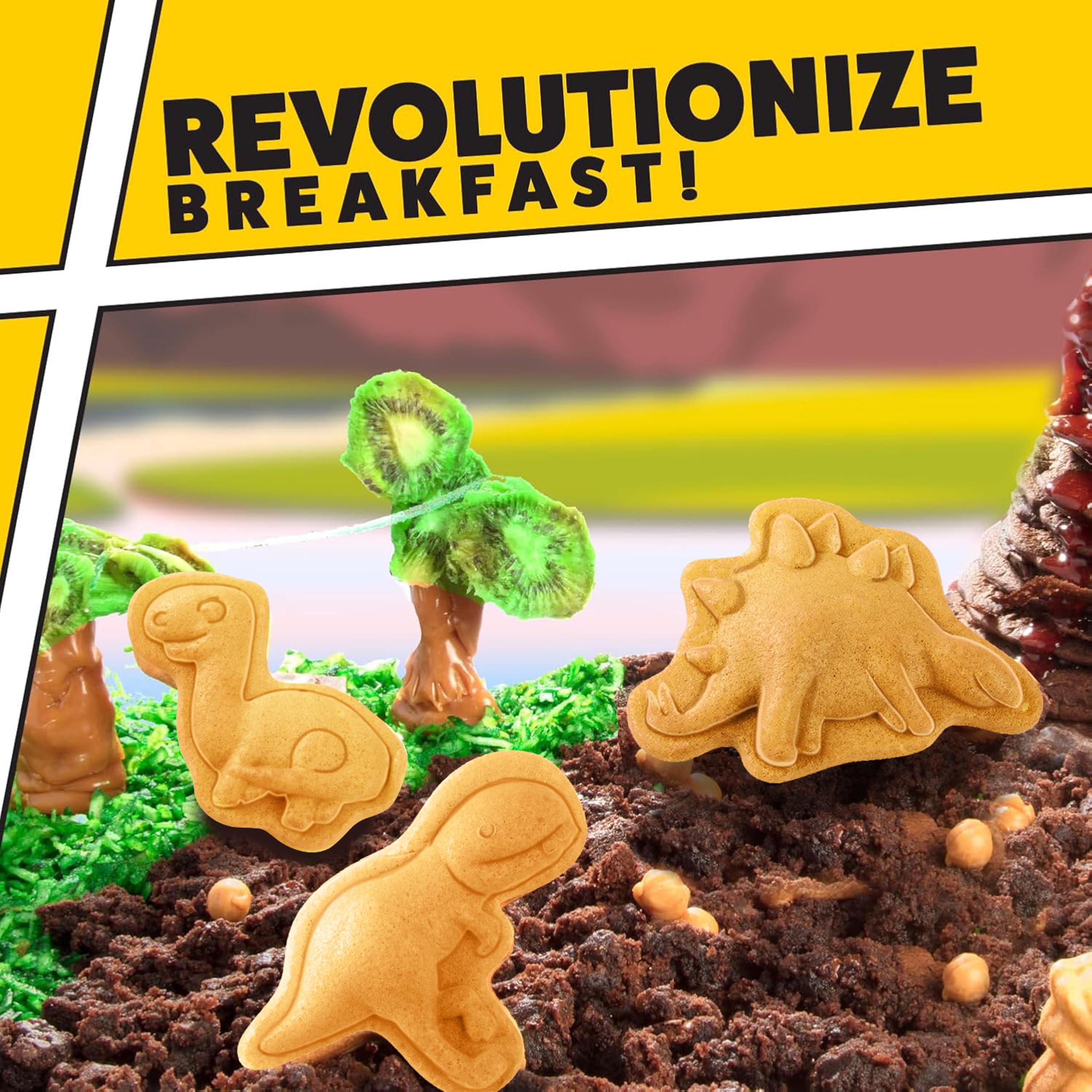 Waffle Wow 3D dino shapes spark imaginative breakfasts.