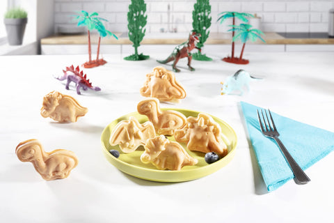 Kid-friendly mornings with Waffle Wow dinosaur shapes.