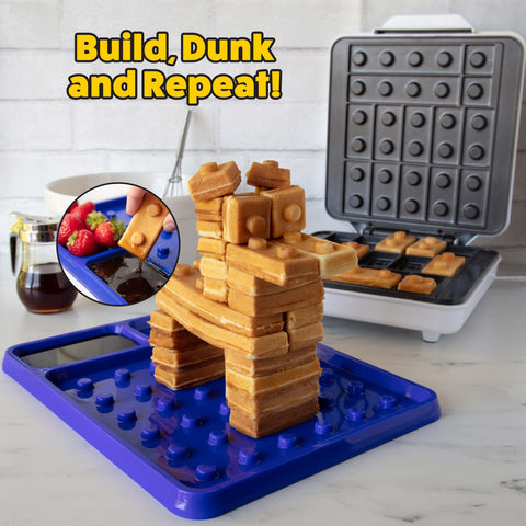 Waffle Wow mini brick waffles showcase fun single, double, and quadruple shapes.