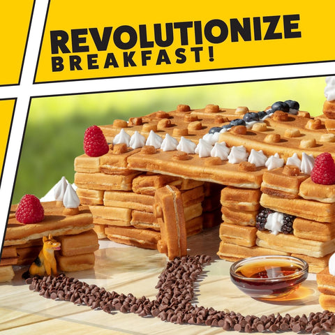Waffle Wow patent-pending design enables playful brick configurations.