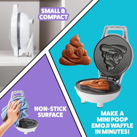 Waffle Wow poop emoji breakfast fun inspires playful plating and decorations.