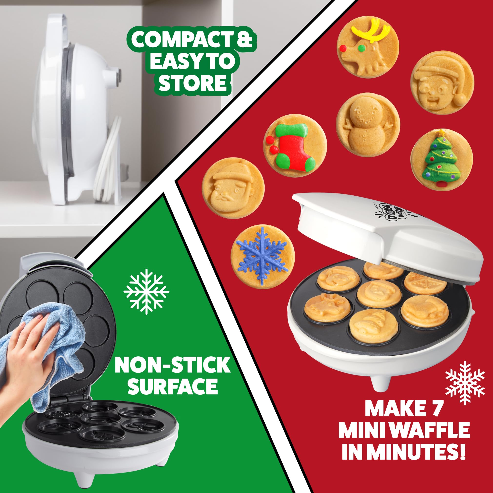 Waffle Wow upright storage stand keeping the unit compact when not in use