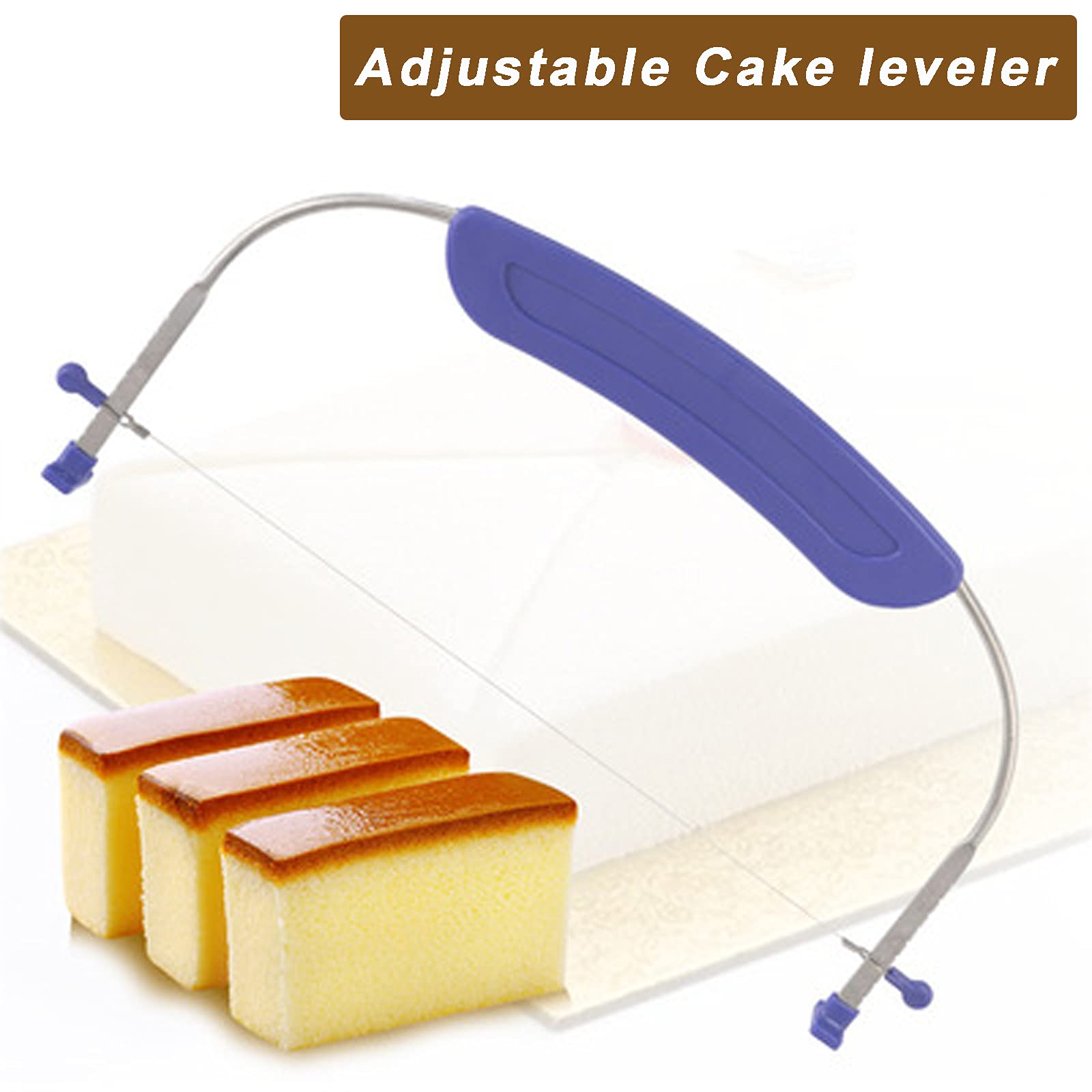 WAFJAMF cake leveler handle providing precise control during leveling.