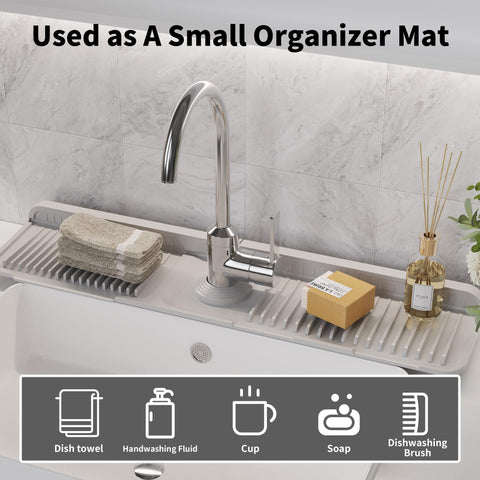 WAFT YEARN grey silicone faucet mat rv bar sinks.
