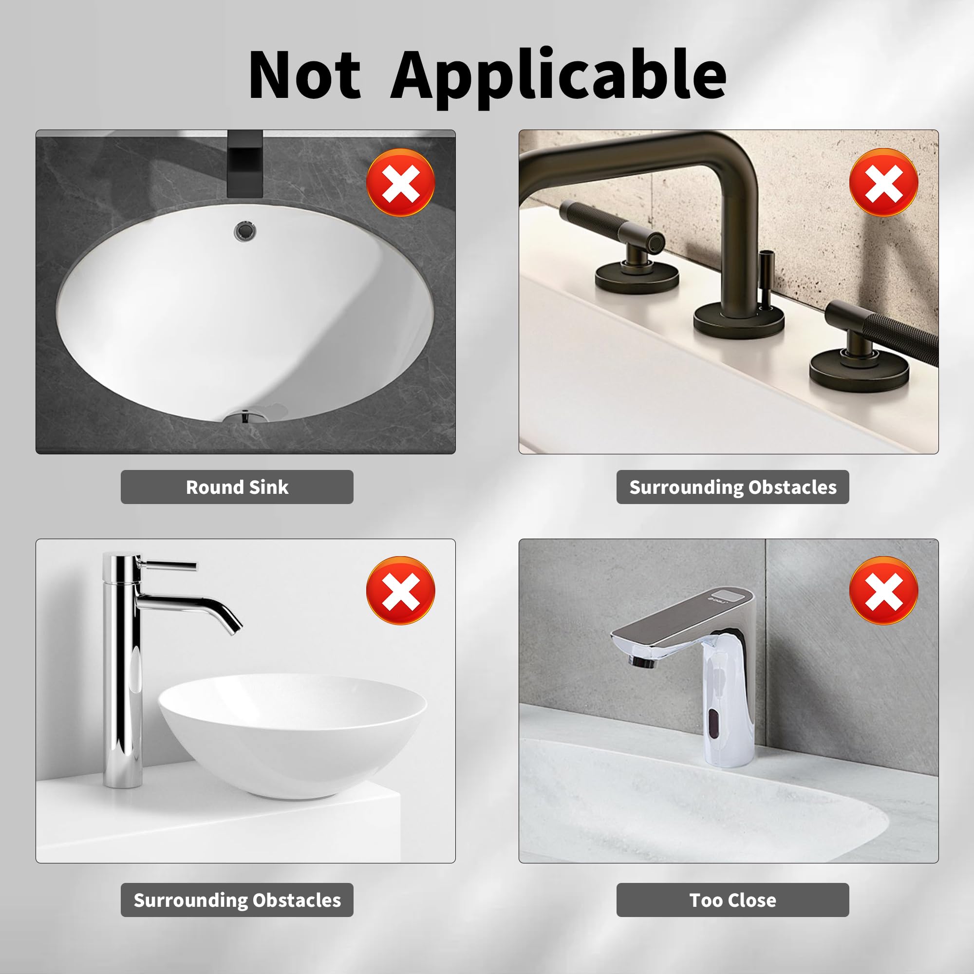 WAFT YEARN grey silicone splash guard under faucet.