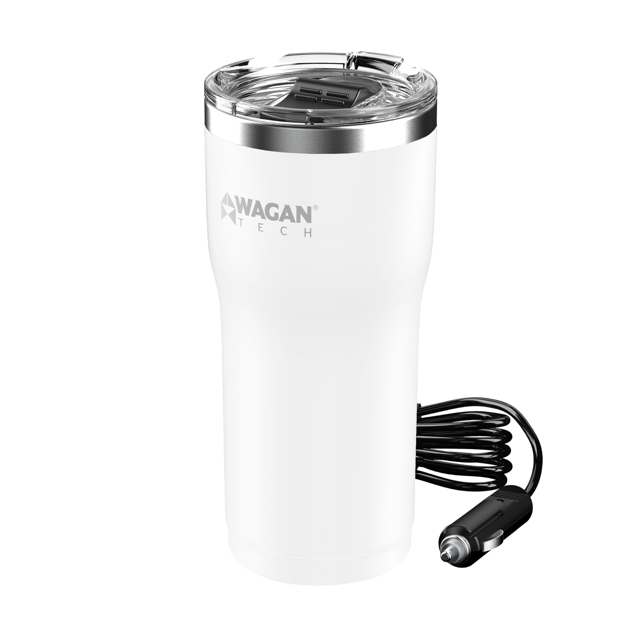 Wagan EL6102 travel mug in action heating coffee on the road.
