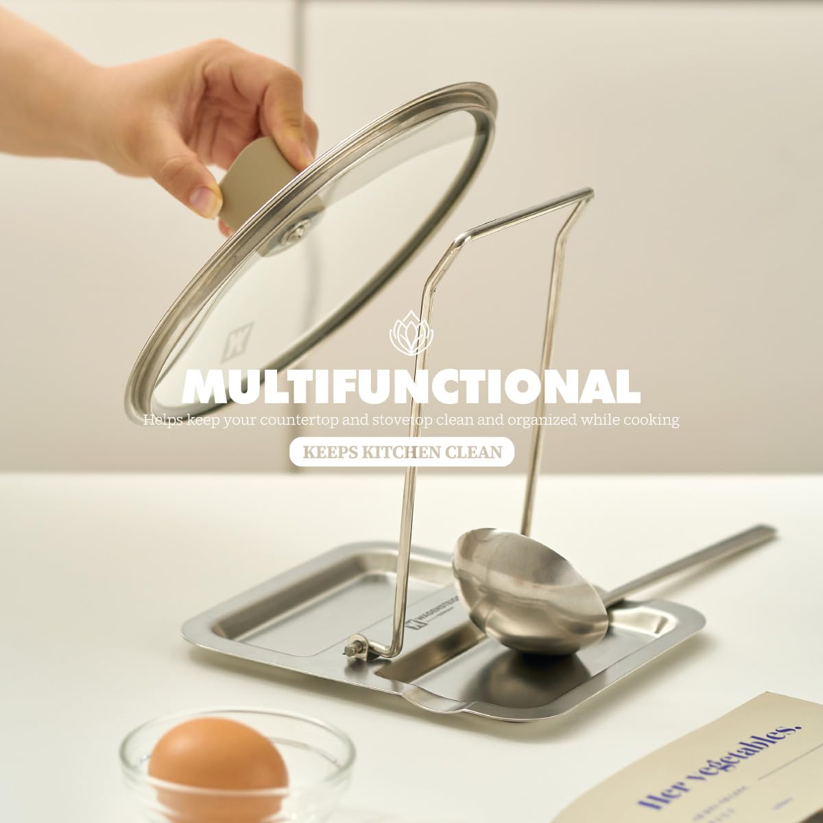 Wagensteiger grooved ladle hold design keeps spoons organized and ready to use.