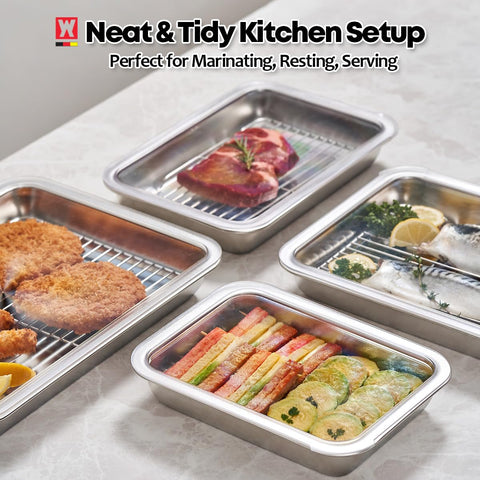 WAGENSTEIGER stackable roasting pan saves space and simplifies storage.
