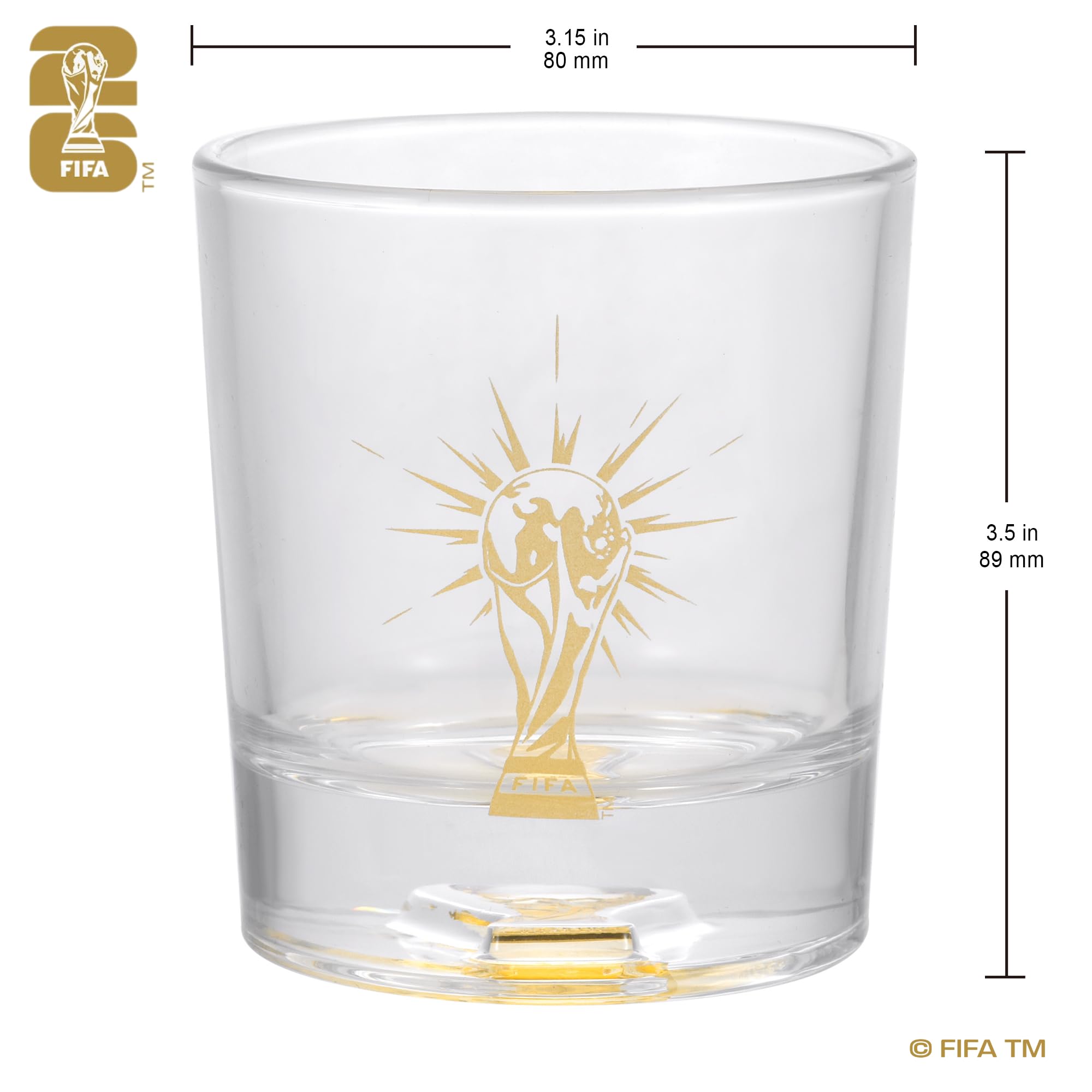 Wagon International World Cup 8oz glass close-up for home bar gatherings.
