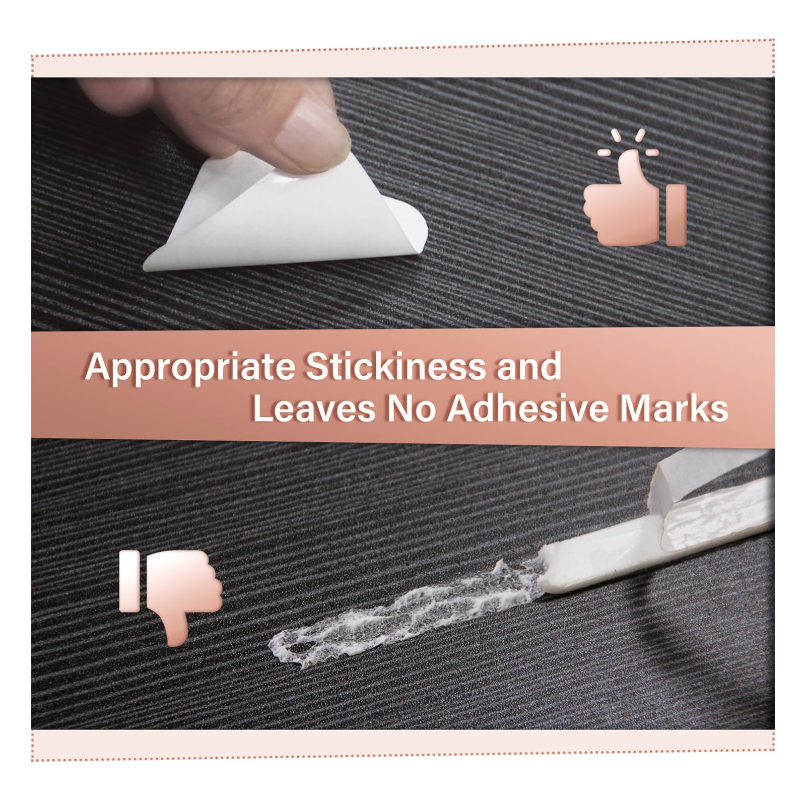 WAITER TREE anti-slip stickers fix mats discreetly without visible bulk.