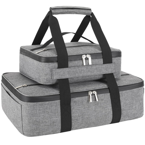 Wakaye casserole carrier large compartment keeps oversized dishes warm and secure