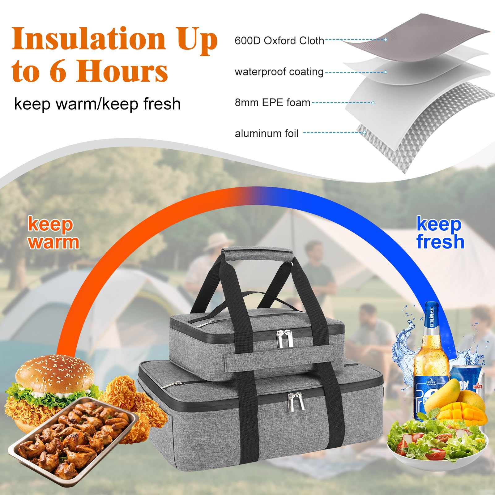 Wakaye casserole carrier small compartment for compact dishes during transport