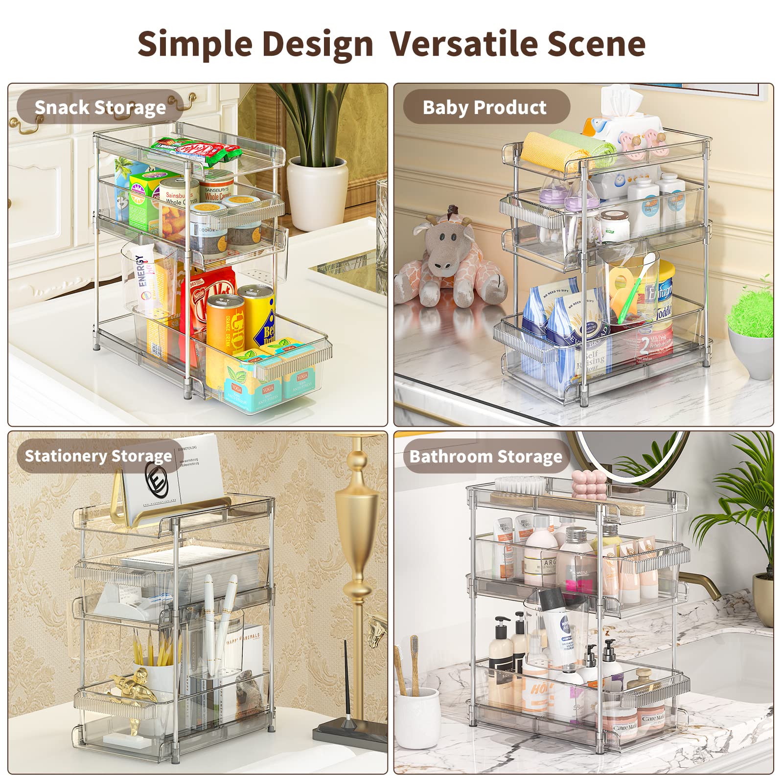 WAKISA under-sink kitchen storage organizer saves space