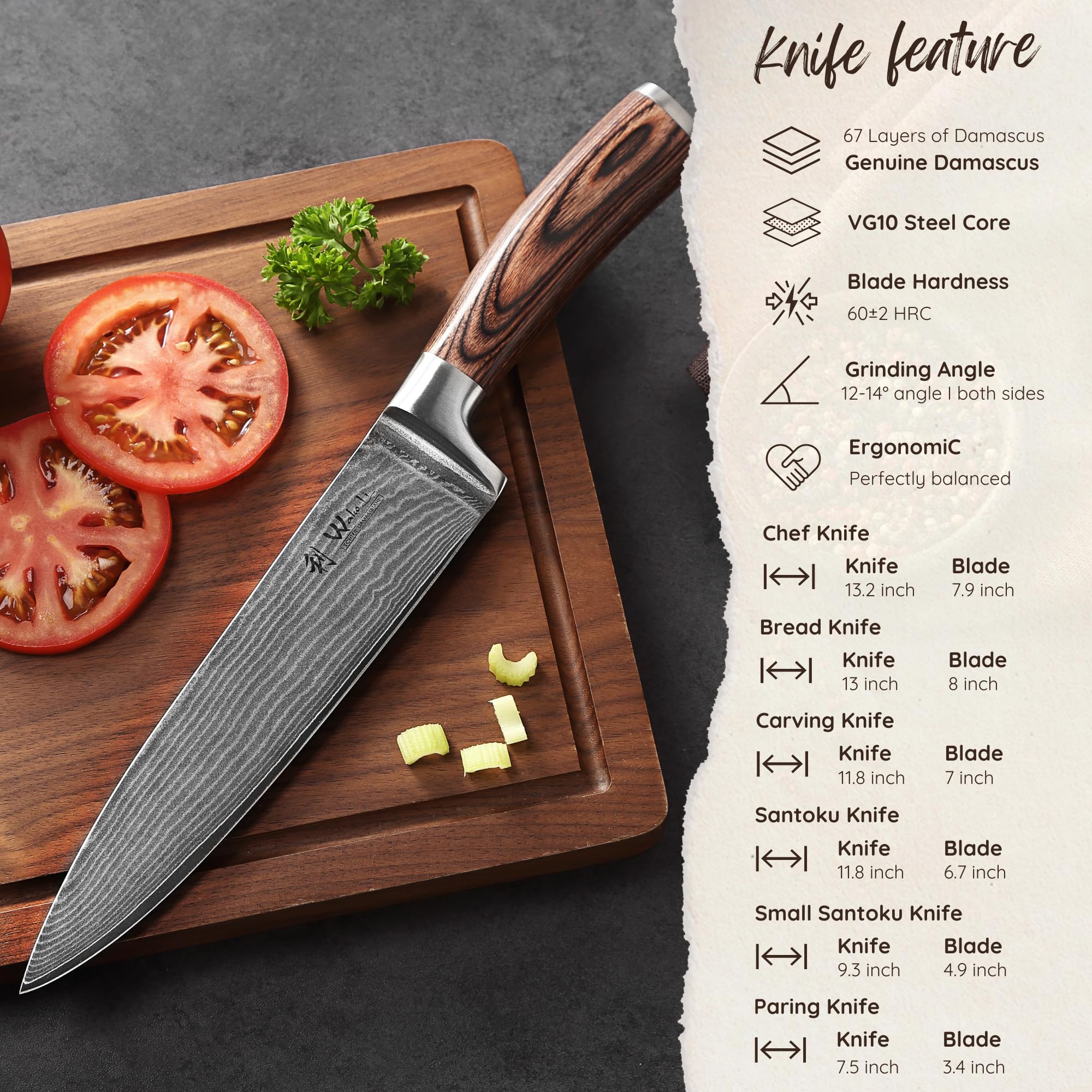 Wakoli EDIB bread knife blade detail for clean, even slices