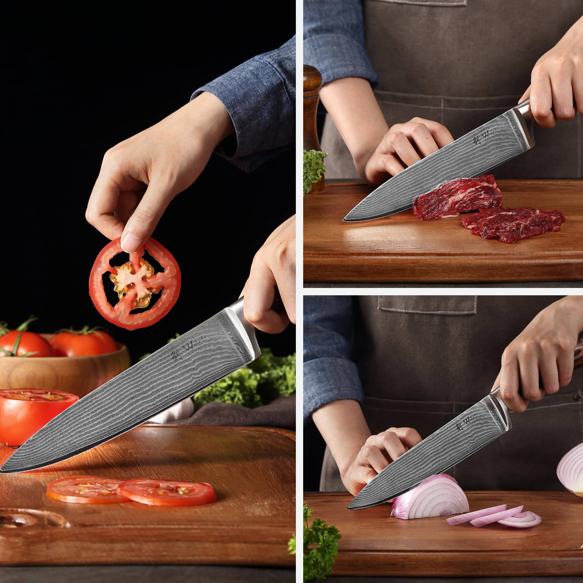 Wakoli EDIB carving knife blade in action for roast carving