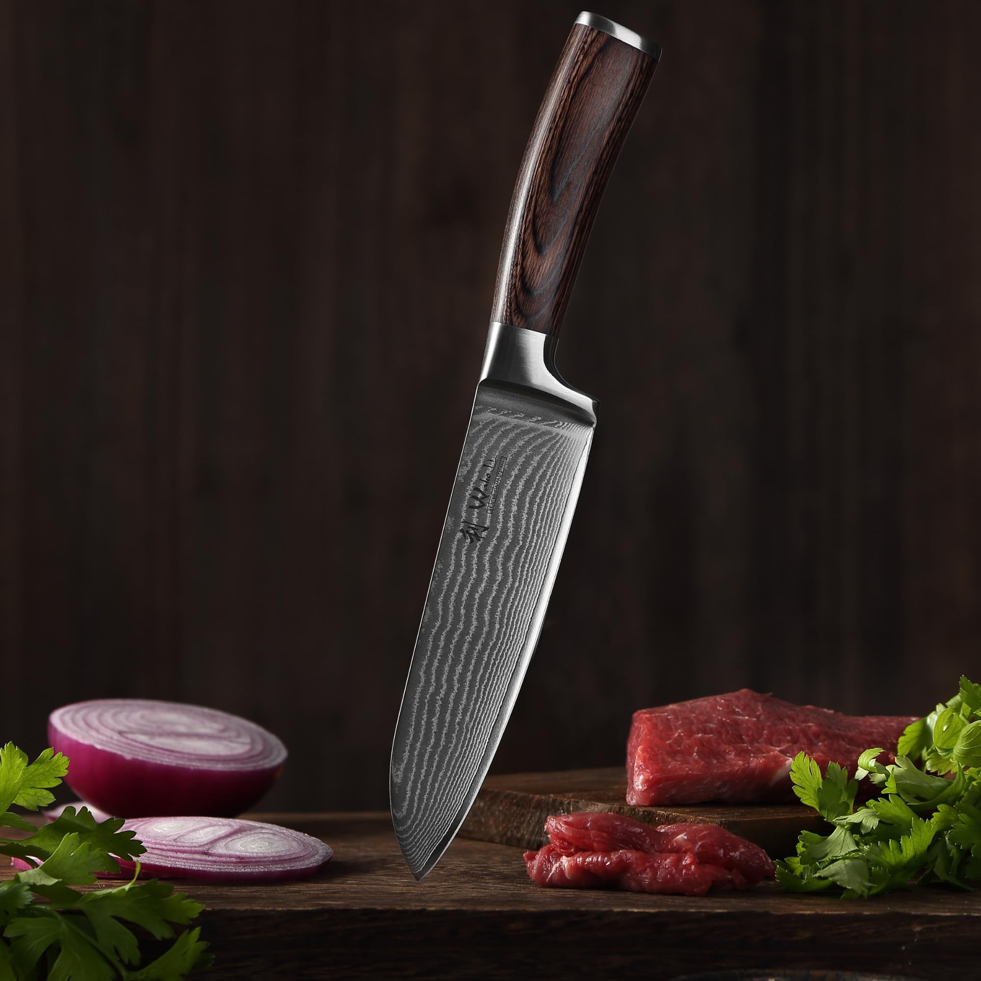 Wakoli EDIB ergonomic pakkawood handles grip securely and comfortably