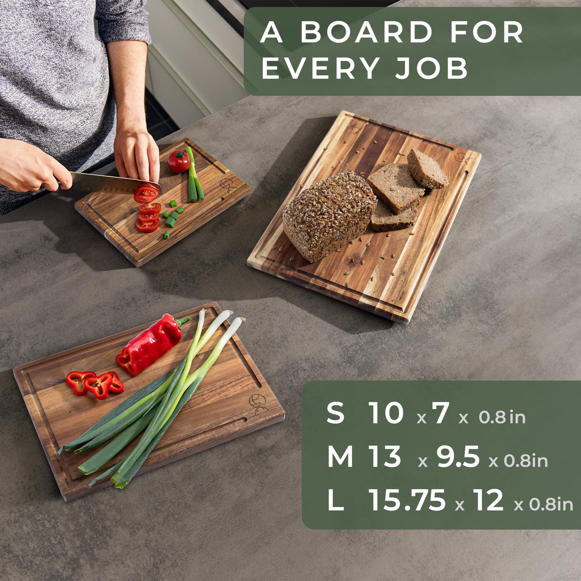 WALDWERK anti-slip stand knobs prevent slipping during chopping.