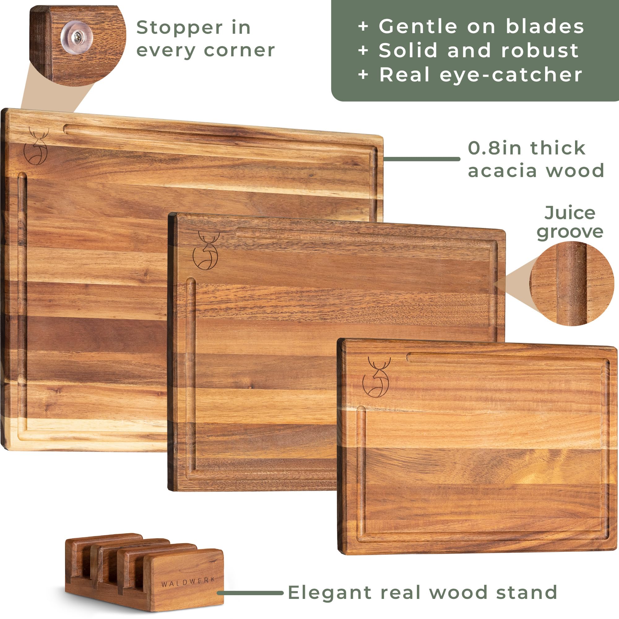 WALDWERK solid acacia wood ensures sturdy, durable kitchen tools.