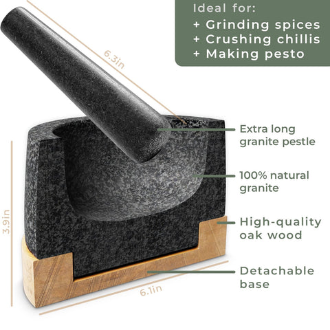 WALDWERK pestle and mortar cleanup is quick thanks to non-porous granite