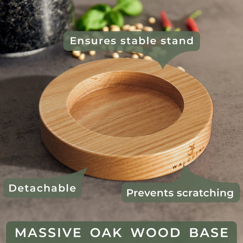 WALDWERK extra-long pestle for comfortable grinding with minimal hand contact