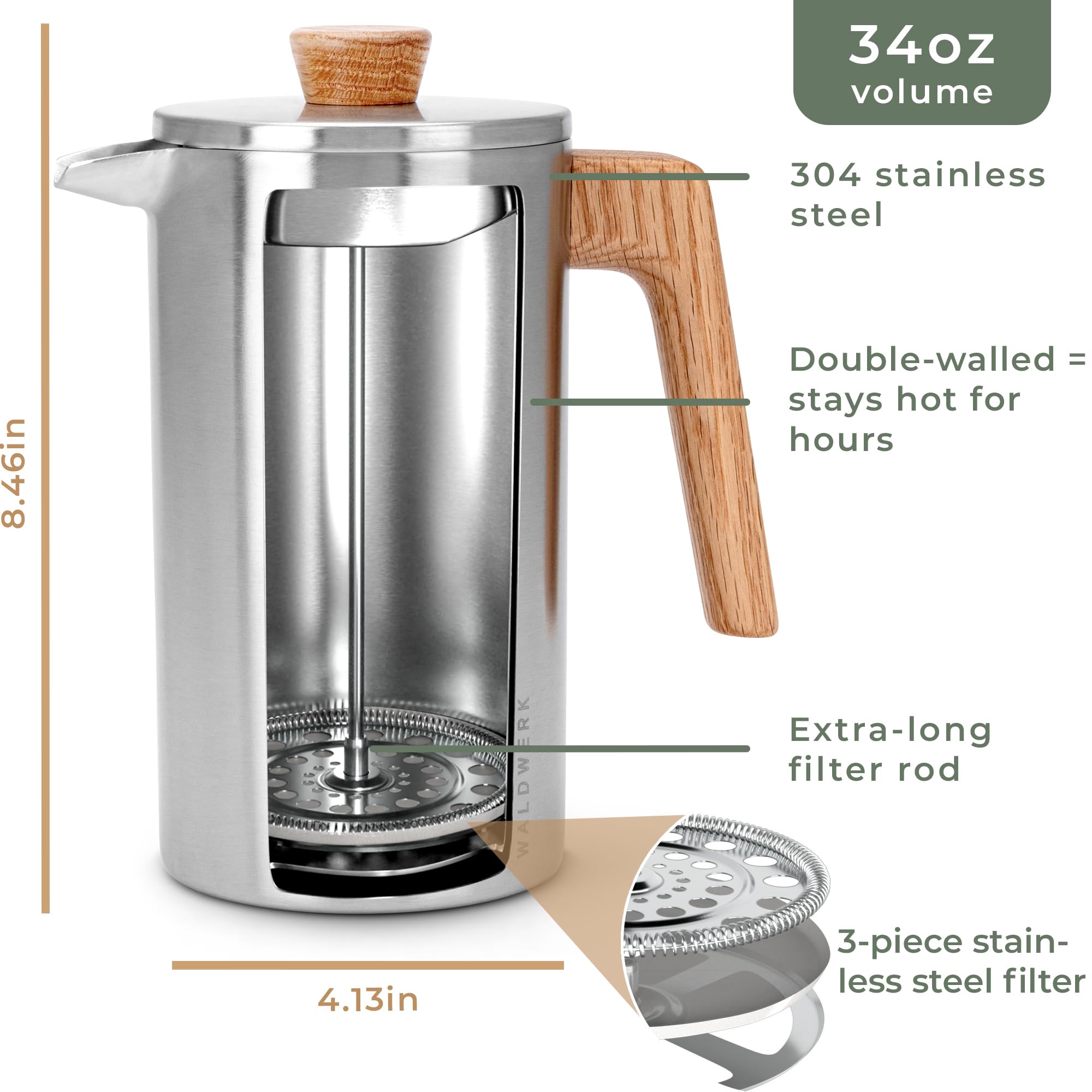 Waldwerk plastic-free packaging emphasizes eco-friendly, toxin-free coffee setup.