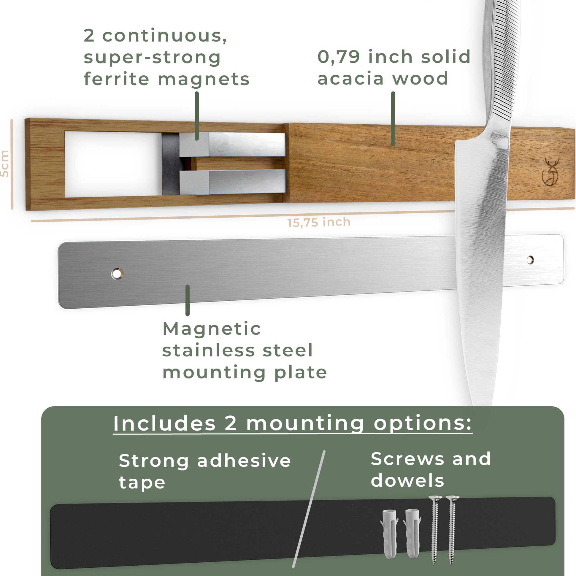 WALDWERK stainless steel magnets detail for secure grip