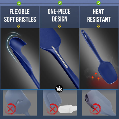 Walfos navy blue spatulas offer versatile kitchen helper options