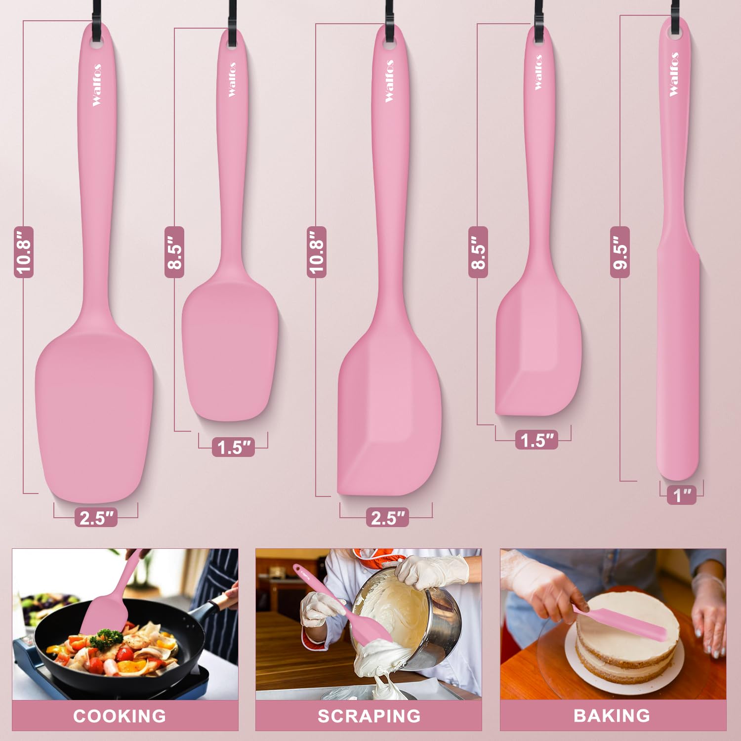 Walfos 600°F heat-resistant spatula: safe for high-heat cooking and searing.