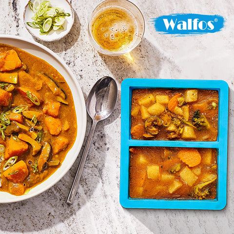Walfos BPA free food grade silicone mold safe for kitchen storage and reheating.