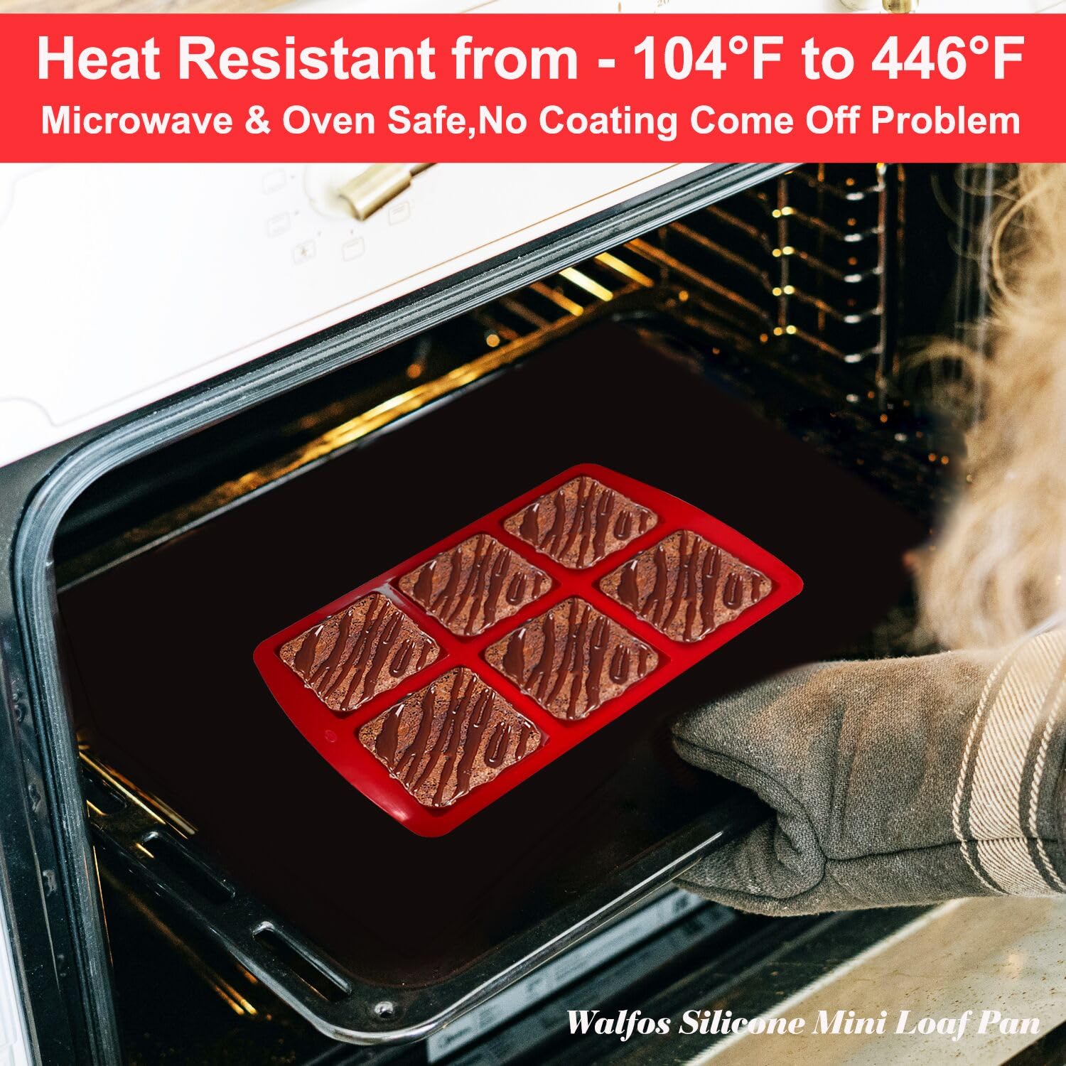Walfos compact baking pan perfect for small servings and storage.
