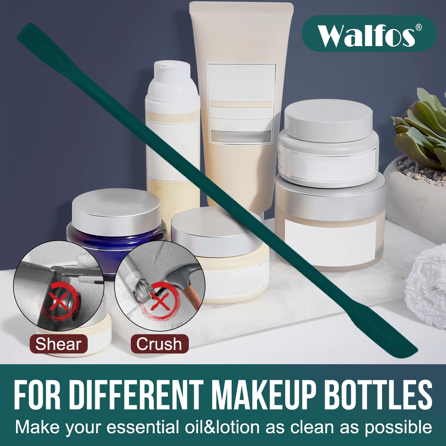 Walfos dark-green spatula set blends with modern kitchen decor