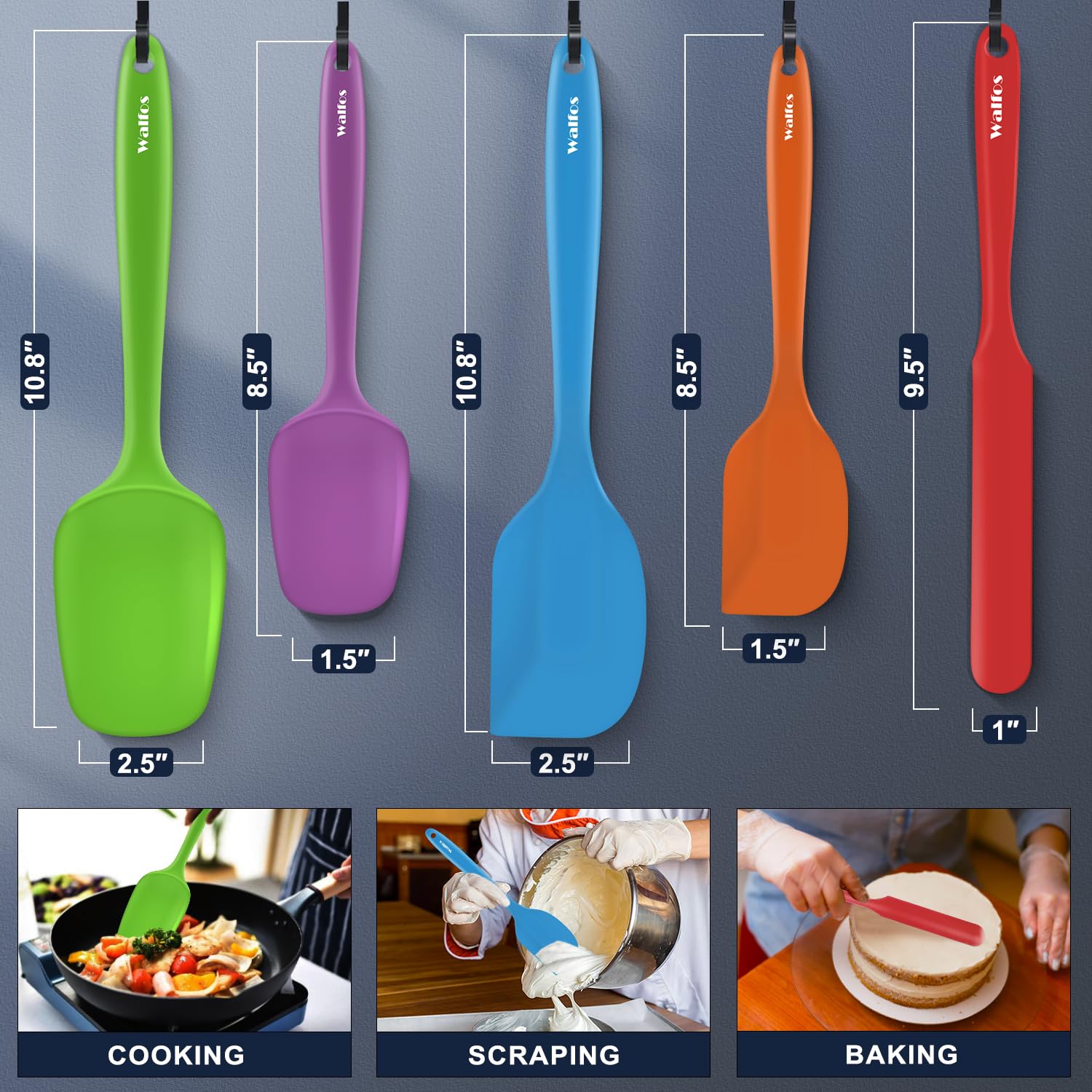 Walfos silicone spatula dishwasher-safe for easy cleanup