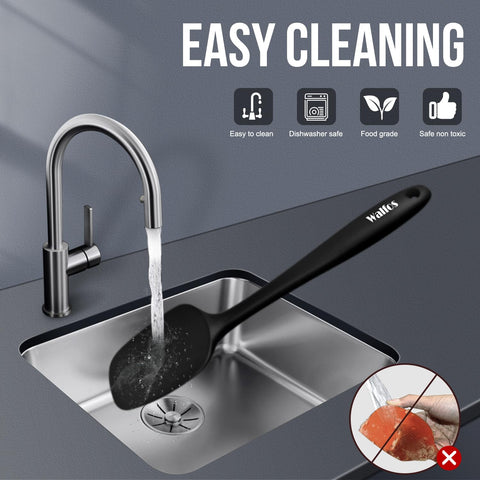 Walfos dishwasher-safe spatulas simplify post-cooking cleanup.