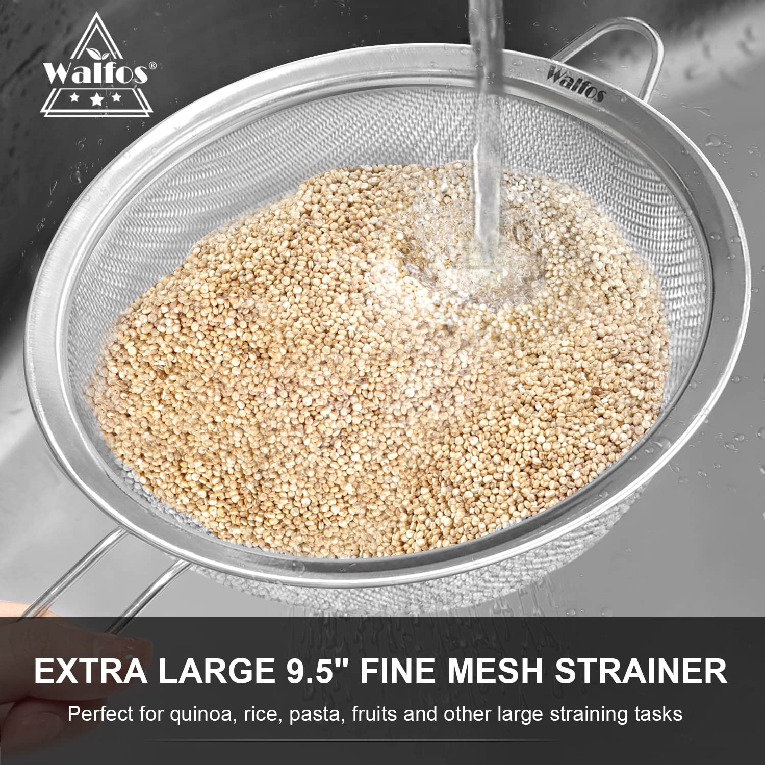 Walfos 2.7-inch strainer perfect for spices or tea leaves.