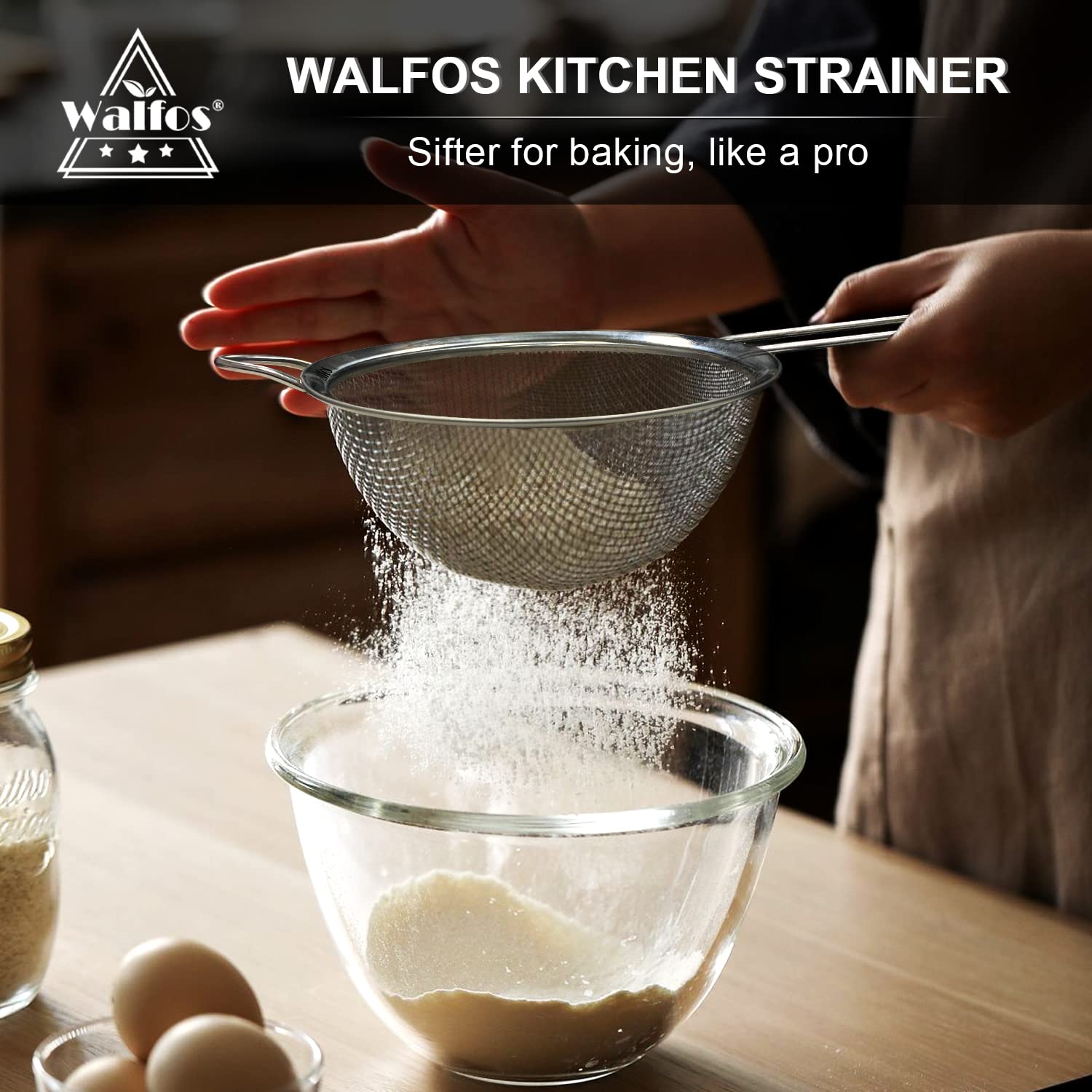 Walfos closeup shows taut mesh preventing particles from slipping through