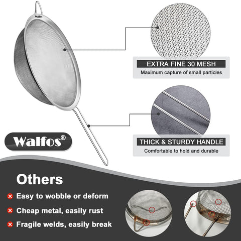 Walfos set used for sifting flour and cocoa powder for desserts