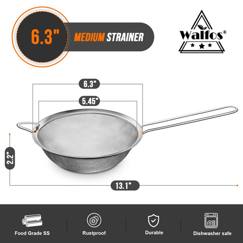 Walfos flour sifting with fine mesh for even powder