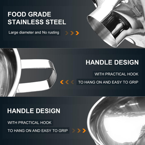 Walfos funnel designed for jars and canning, easy transfer from counter to pantry