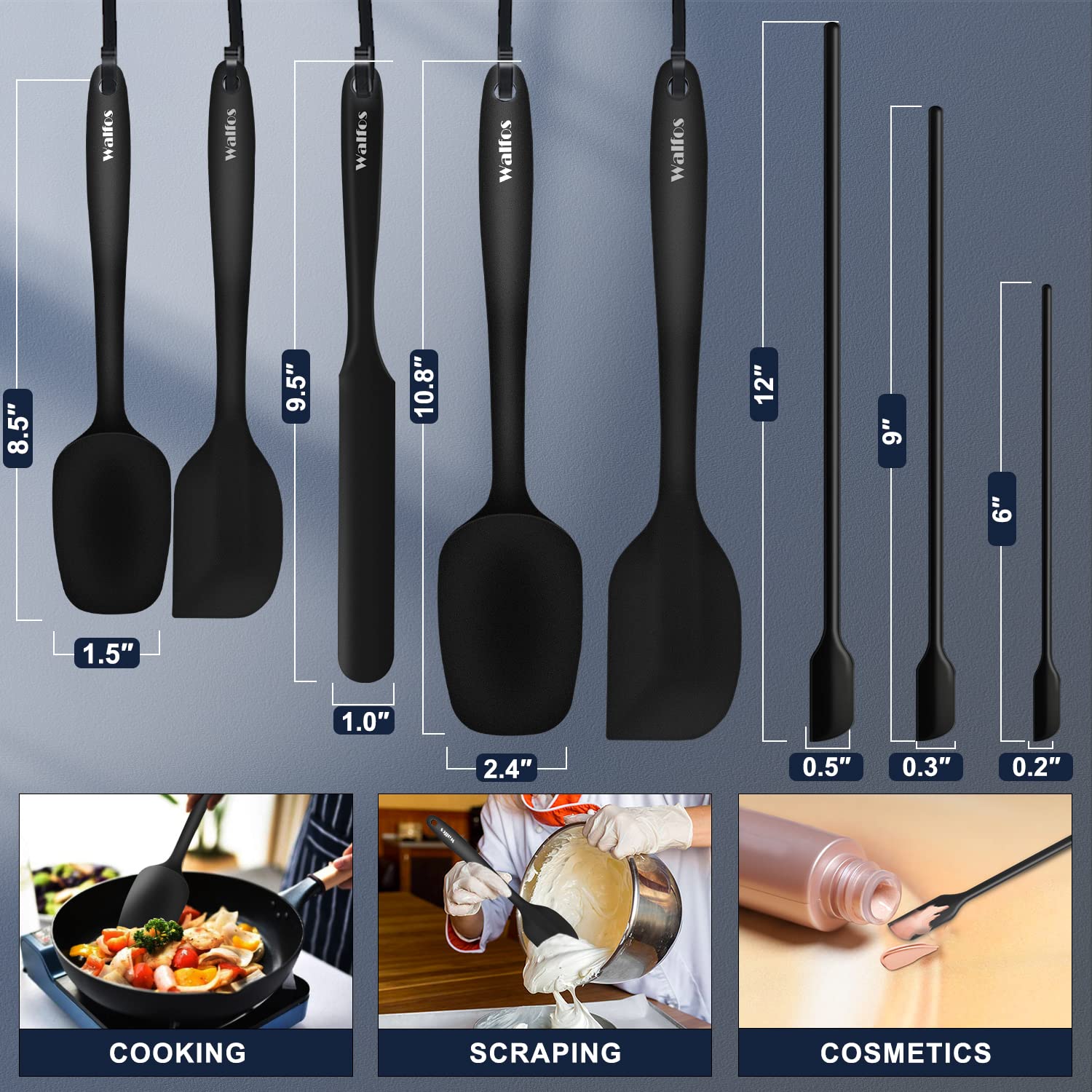 Walfos jar spatula ready to scoop thick pastes from jars.