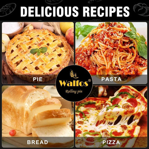 Walfos marble rolling pin ideal for pizza, pastry, and cookies