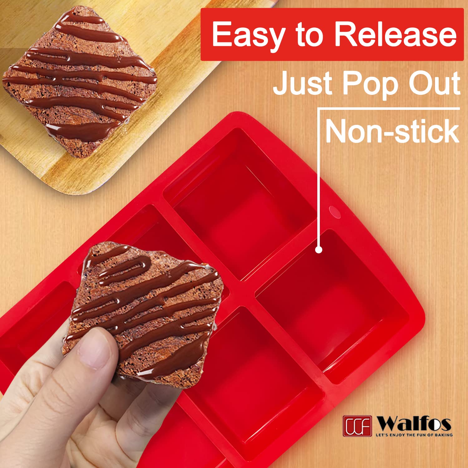 Walfos oven-safe mini pan up to 230°C for versatile treats.