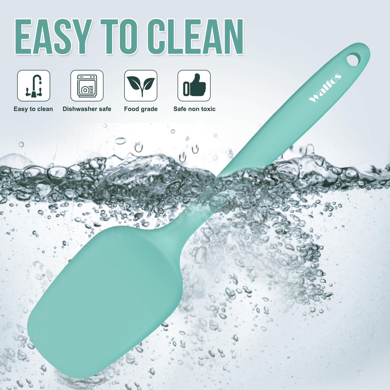 Walfos multi-use spatula excels at stirring, scraping, and decorating.