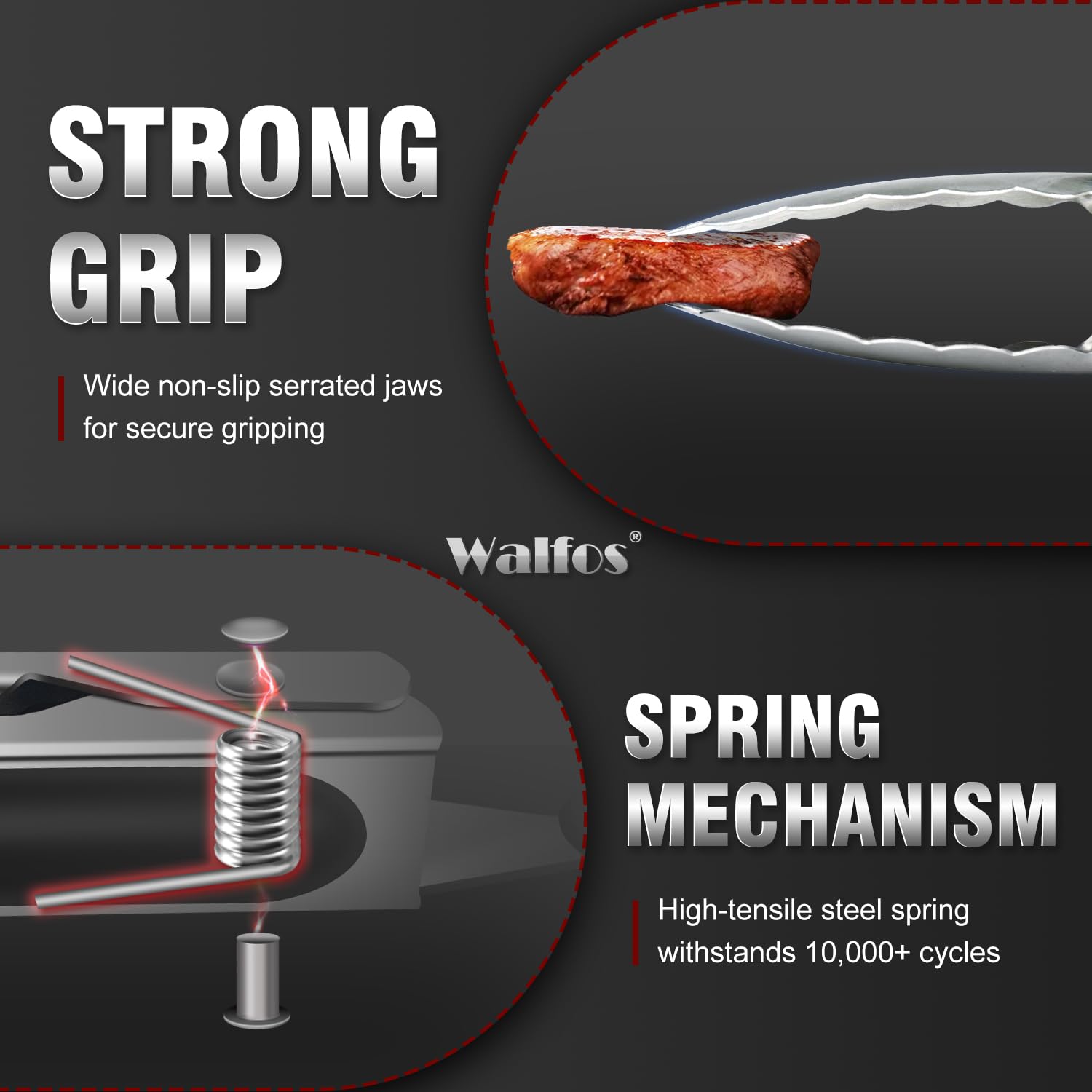 Walfos non-slip silicone handles ensure comfy use