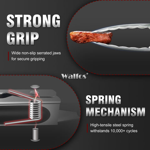 Walfos non-slip silicone handles ensure comfy use