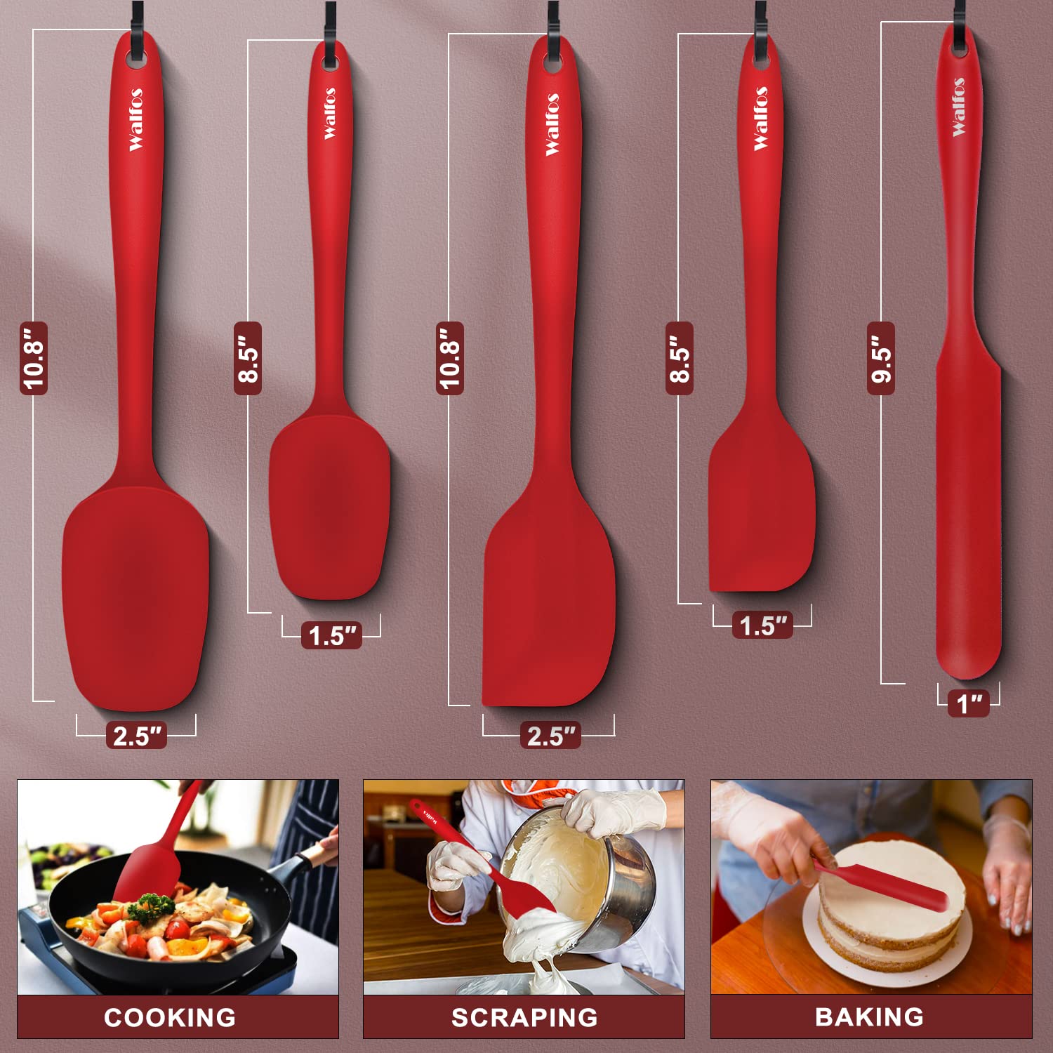 Walfos non-stick friendly spatula glides on pans without scratching